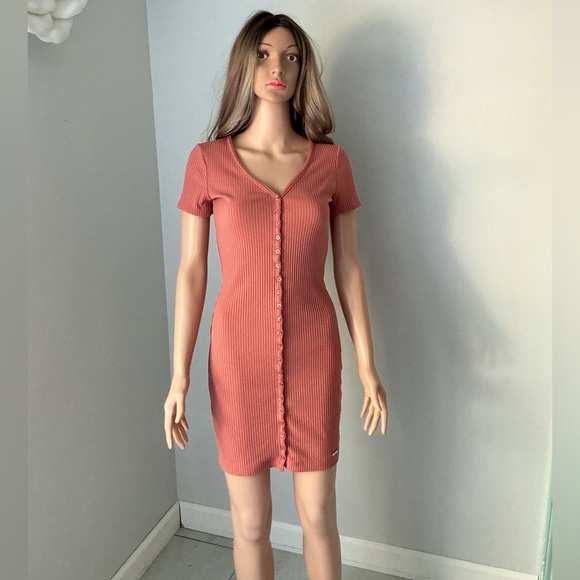 Guess Rust Button-Front Mini Dress - Picture 4 of 16